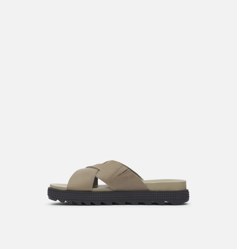 Womens Slides Olive - Sorel Roaming™ Criss Cross - 354-CXRLFW